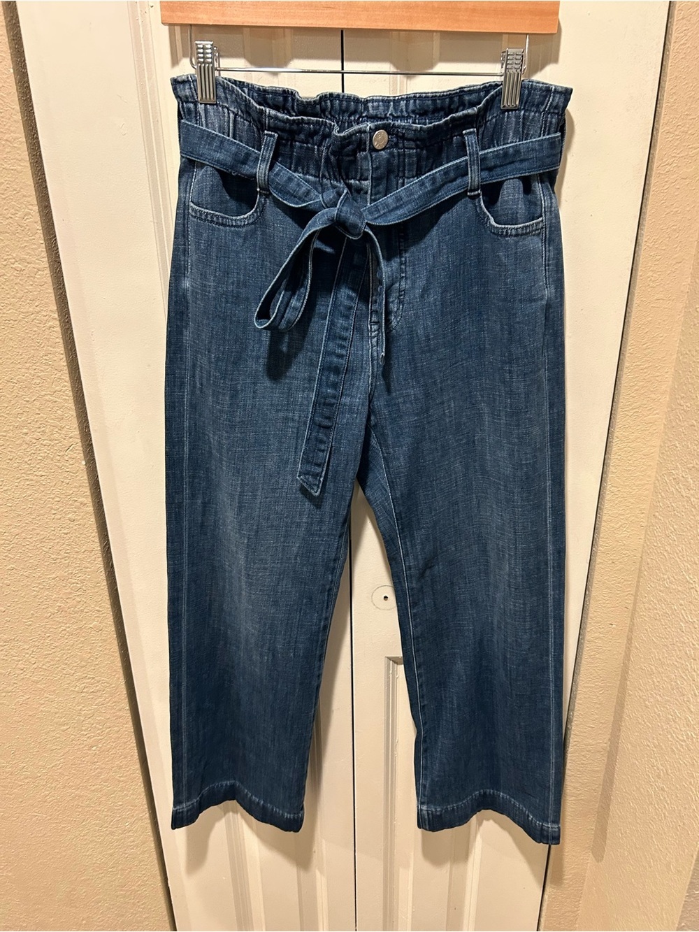 NWT J.Crew Wide Leg Ankle Jeans Blue Modern Stretchy , size 28